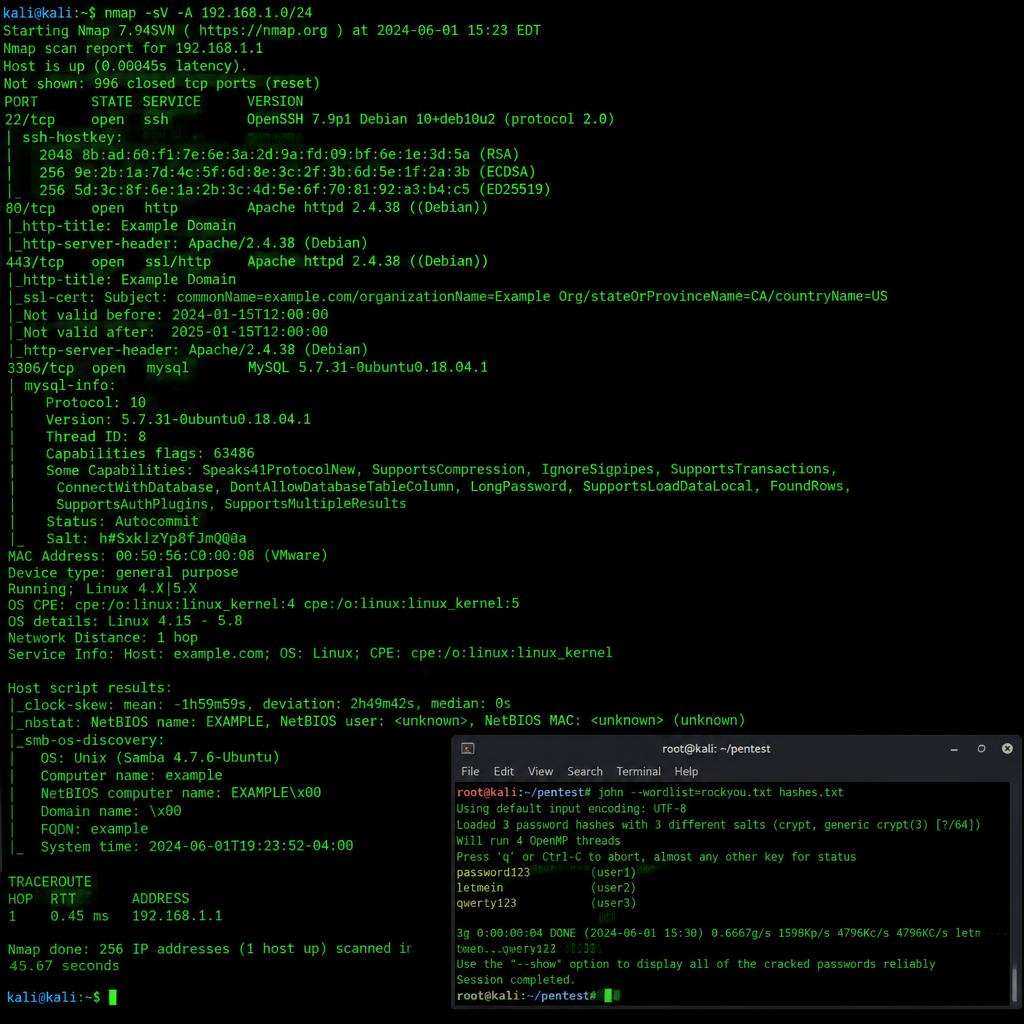 Ethical hacker typing live during workshop